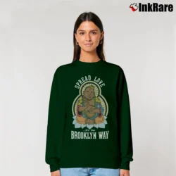 Women’s Biggie Buddha Graphic Relaxed Sweatshirt in forest green | Soft, Laid-Back Vibe