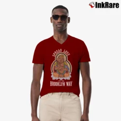 Men’s Biggie Buddha Graphic V-Neck Tee in maroon | Sharp, Breathable, Everyday Staple