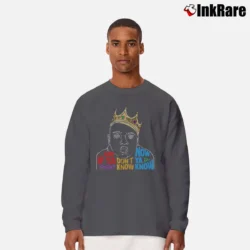 Men’s Biggie Crown Dream Rap Fan Long-Sleeve Shirt in charcoal | Sleek, Lightweight, Year-Round Wear