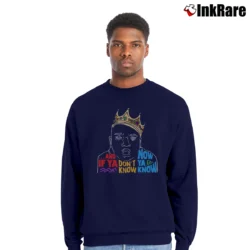 Men’s Biggie Crown Dream Rap Fan Crewneck Sweatshirt in navy | Cozy Fabric, Clean Style