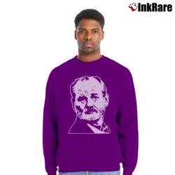 Men’s Bill Murray Graphic Crewneck Sweatshirt in purple | Cozy Fabric, Clean Style