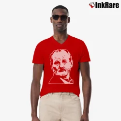 Men’s Bill Murray Graphic V-Neck Tee in red | Sharp, Breathable, Everyday Staple