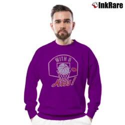 Men’s Bill Raftery With A Kiss Quote Crewneck Sweatshirt in purple | Cozy Fabric, Clean Style