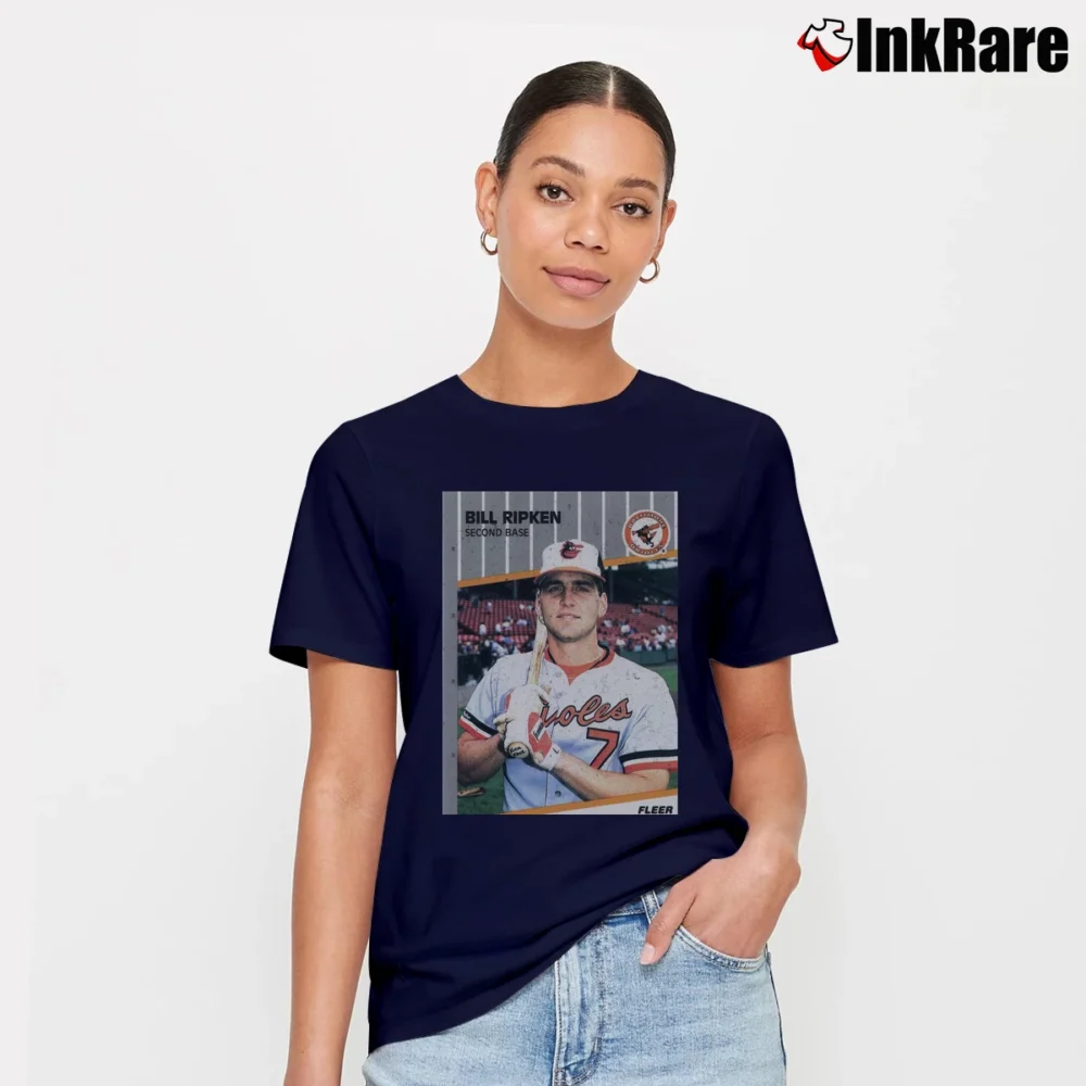 Women’s Bill Ripken 1989 Fleer Fuck Face Card Signature T-Shirt in navy | Soft, Flattering Fit