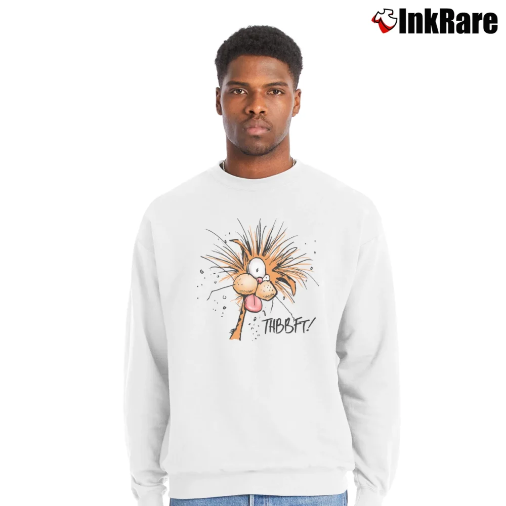 Men’s Bill The Cat Logo Crewneck Sweatshirt in white | Cozy Fabric, Clean Style