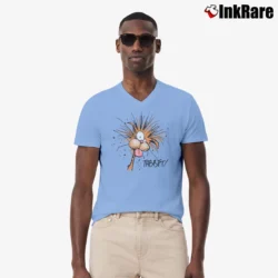 Men’s Bill The Cat Logo V-Neck Tee in light blue | Sharp, Breathable, Everyday Staple