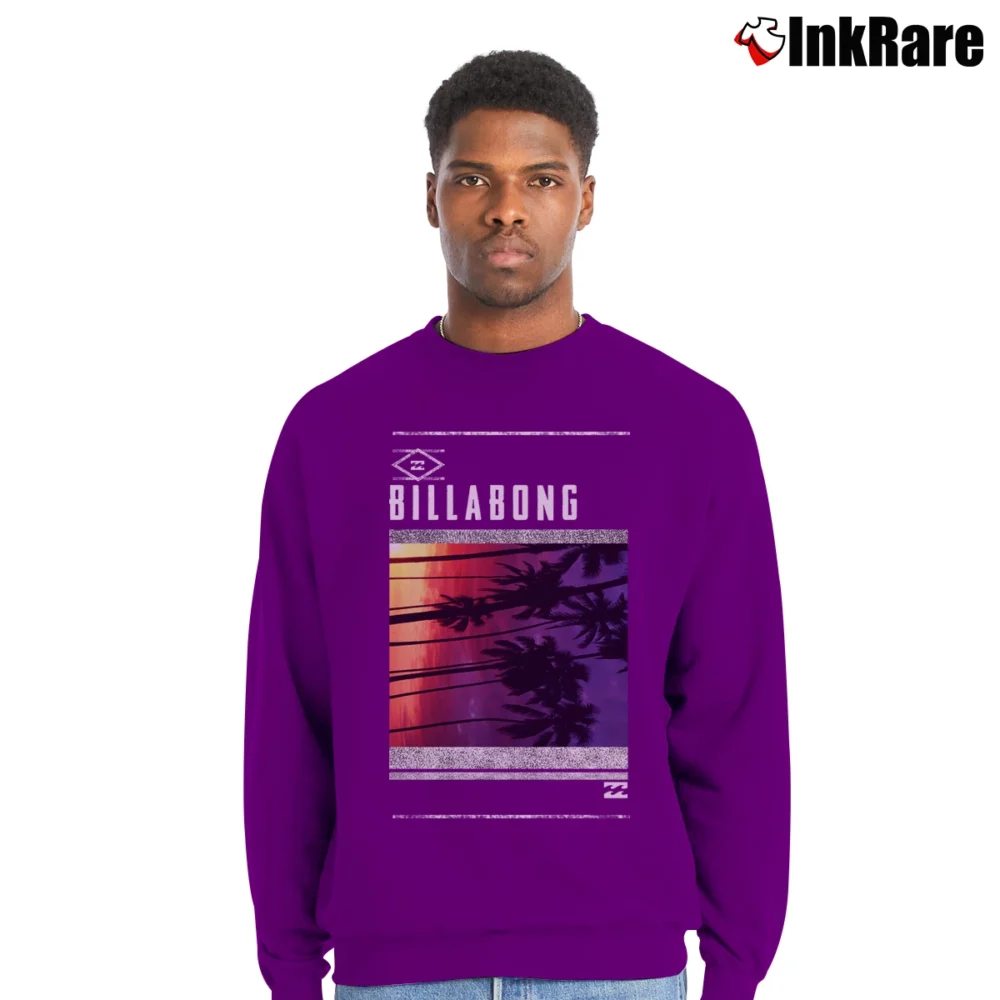 Men’s Billabong Turbulence Graphic Crewneck Sweatshirt in purple | Cozy Fabric, Clean Style