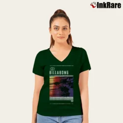 Women’s Billabong Turbulence Graphic V-Neck Tee in forest green | Chic Neckline, Soft Texture
