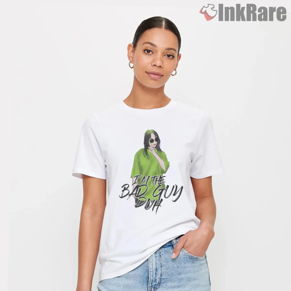 Bad Guy Duh Short Sleeve White Short sleeve tee with bold bad guy duh script