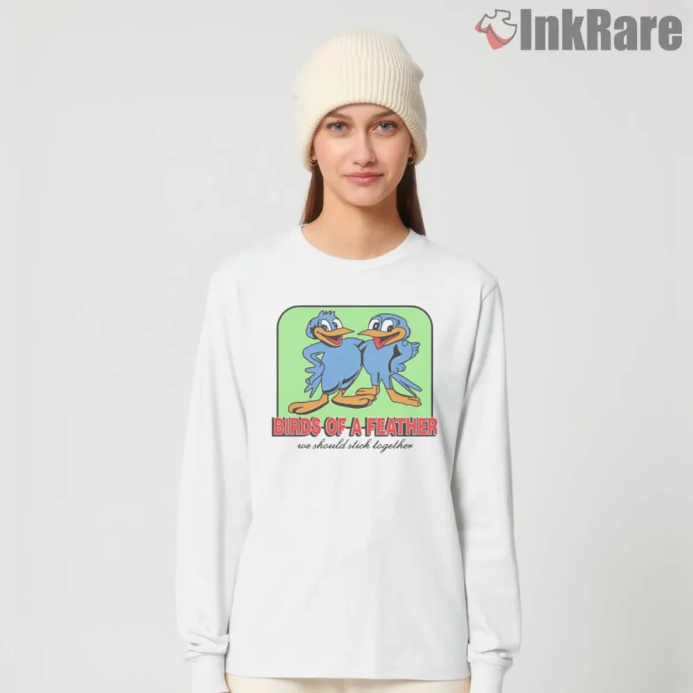 Billie Eilish Birds Of A Feather Cartoon Ducks Shirt printed on white long sleeve