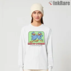 Billie Eilish Birds Of A Feather Cartoon Ducks Shirt printed on white long sleeve