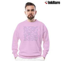 Men’s Billie Eilish Hit Me Hard And Soft Crewneck Sweatshirt in light pink | Cozy Fabric, Clean Style