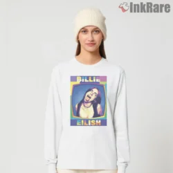 Billie Eilish In The Television Pop Collage Shirt on white long sleeve