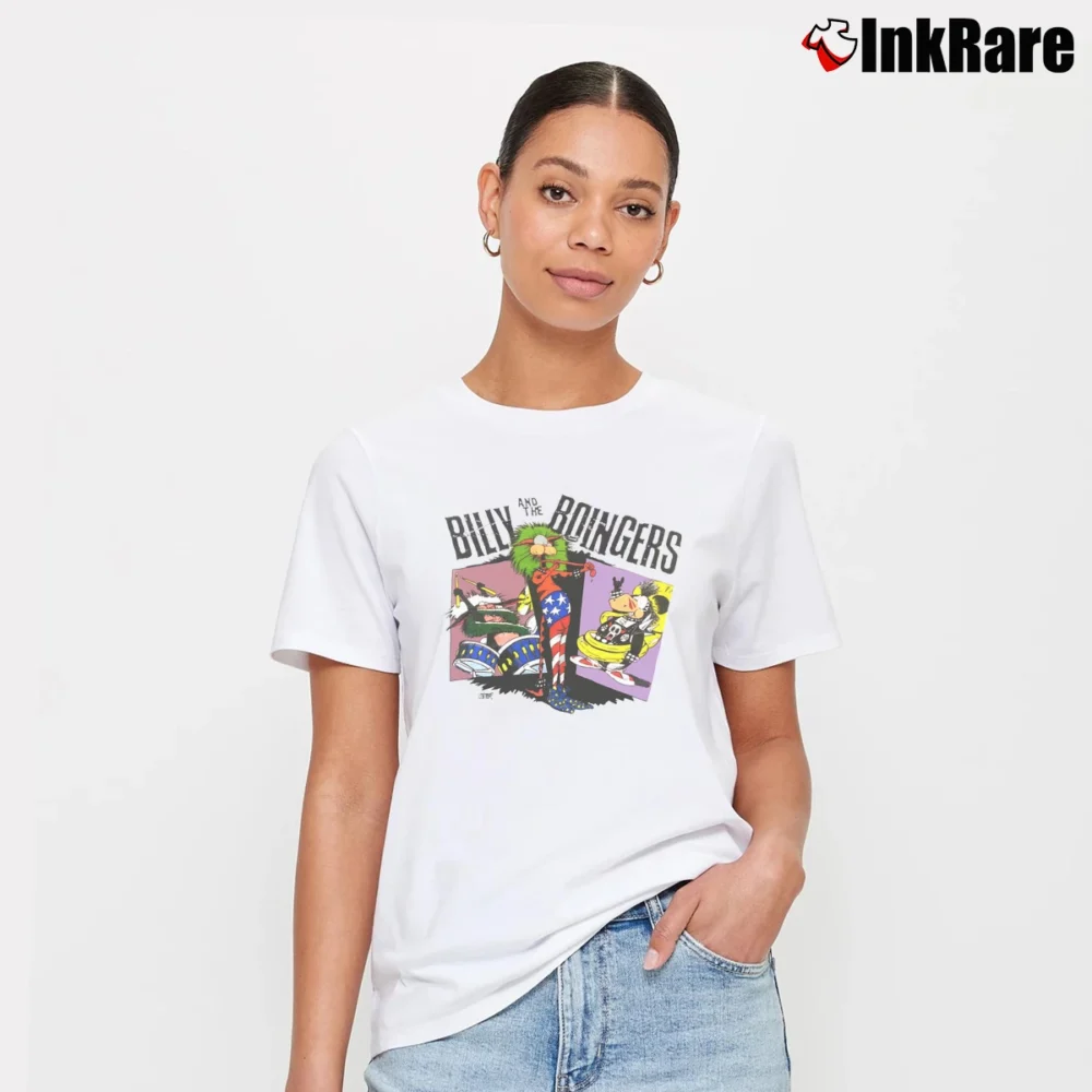 Women’s Billy And The Boingers Comic Rock Signature T-Shirt in white | Soft, Flattering Fit
