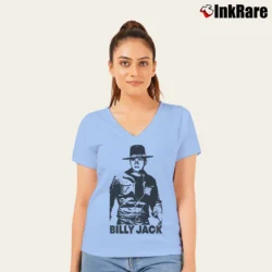 Women’s Billy Jack Triblend Graphic V-Neck Tee in light blue | Chic Neckline, Soft Texture