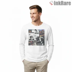 Billy Joel Big In Japan Retro Collage Shirt on white long sleeve shirt for men graphic tee