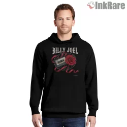 Billy Joel Cassette Tape And Rose Vintage Rock Shirt on black hoodie for men graphic tee