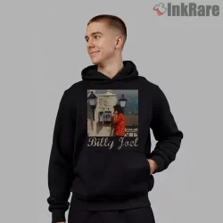 Billy Joel Coastal Phone Booth Vintage Photo Shirt on black hoodie for men graphic tee