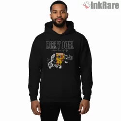 Billy Joel Music Saved My Life Pizza Cartoon Shirt on black hoodie for men graphic tee