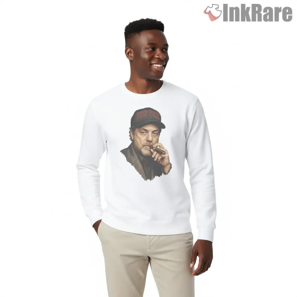 Billy Joel New York Cap Cigar Portrait Shirt on graphic shirt for men graphic tee
