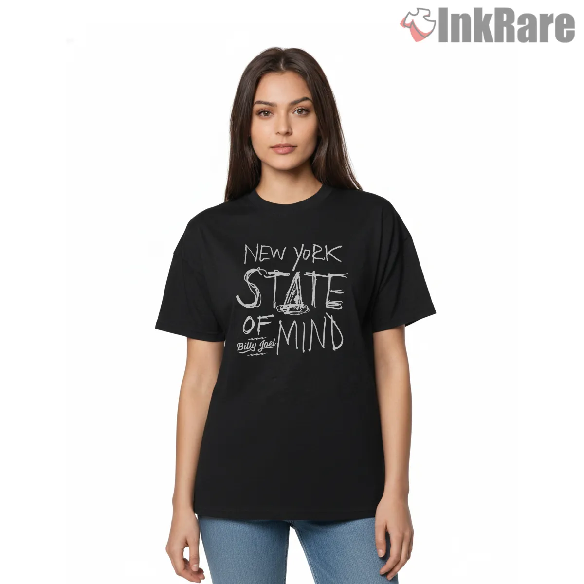 Billy Joel New York State Of Mind Handwritten Lyric Short Sleeve Black Billy Joel New York State Of Mind Handwritten Lyric Shirt on black short sleeve shirt for women graphic tee