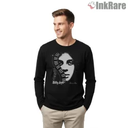 Billy Joel Piano Man Noir Face And Keys Shirt on black long sleeve shirt for men graphic tee