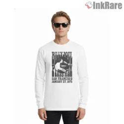 Billy Joel Piano Man San Francisco 1975 Poster Shirt on white long sleeve shirt for men graphic tee