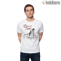 Billy Joel Piano Man Vintage Sketch Shirt on white short sleeve shirt for men graphic tee