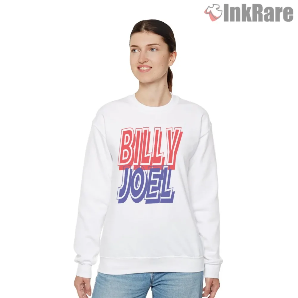 Billy Joel Pop Music Retro Outline Wordmark Shirt on graphic shirt for women graphic tee