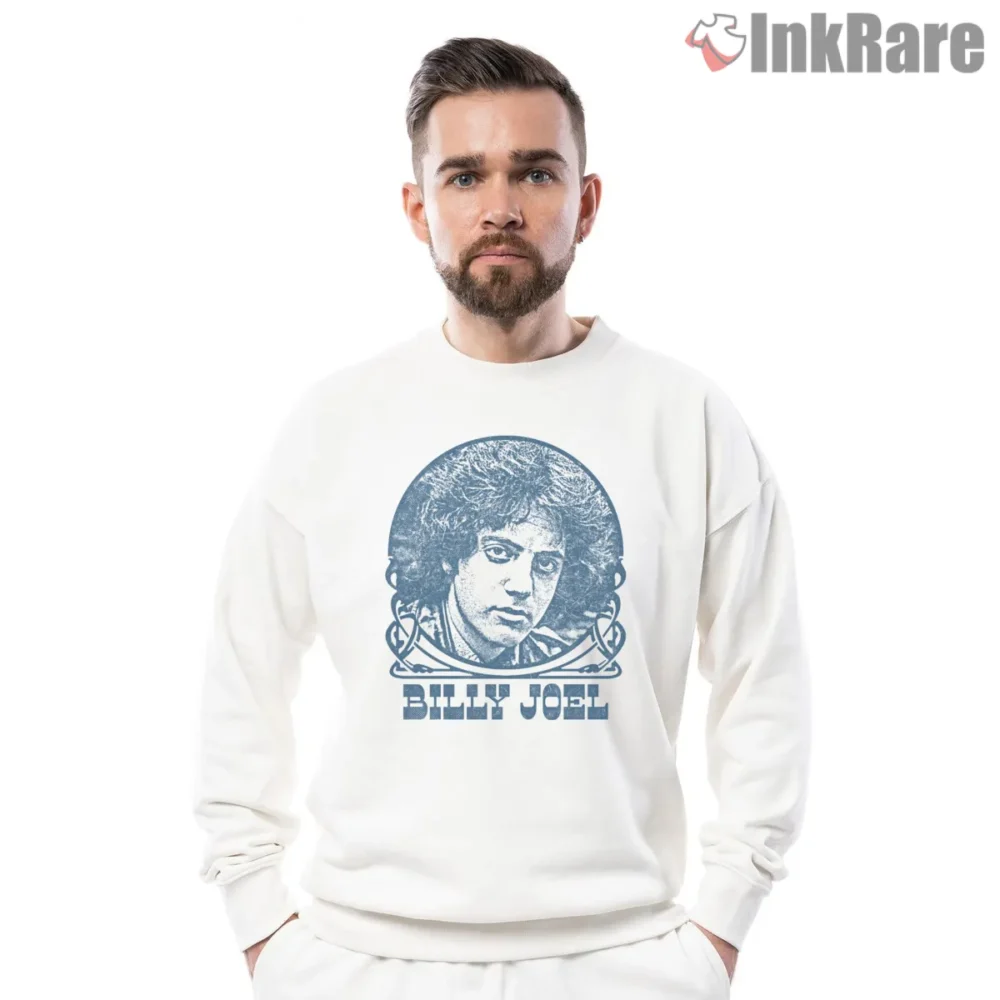 Billy Joel Retro Faded Portrait Vintage Frame Shirt on graphic shirt for men graphic tee