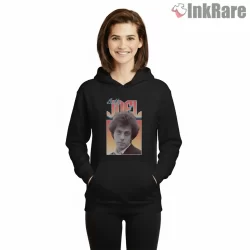Billy Joel Retro Sunset Portrait Aesthetic Shirt on black hoodie for women graphic tee