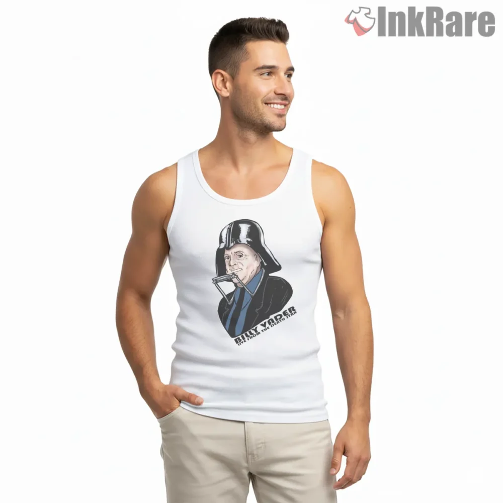 Billy Joel Space Villain Piano Parody Cartoon Shirt on white tank top for men graphic tee