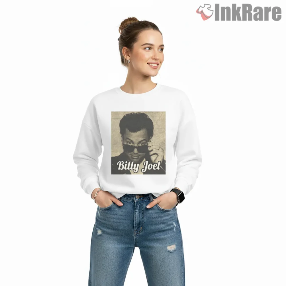 Billy Joel Sunglasses Portrait Vintage Photo Shirt on graphic shirt for women graphic tee