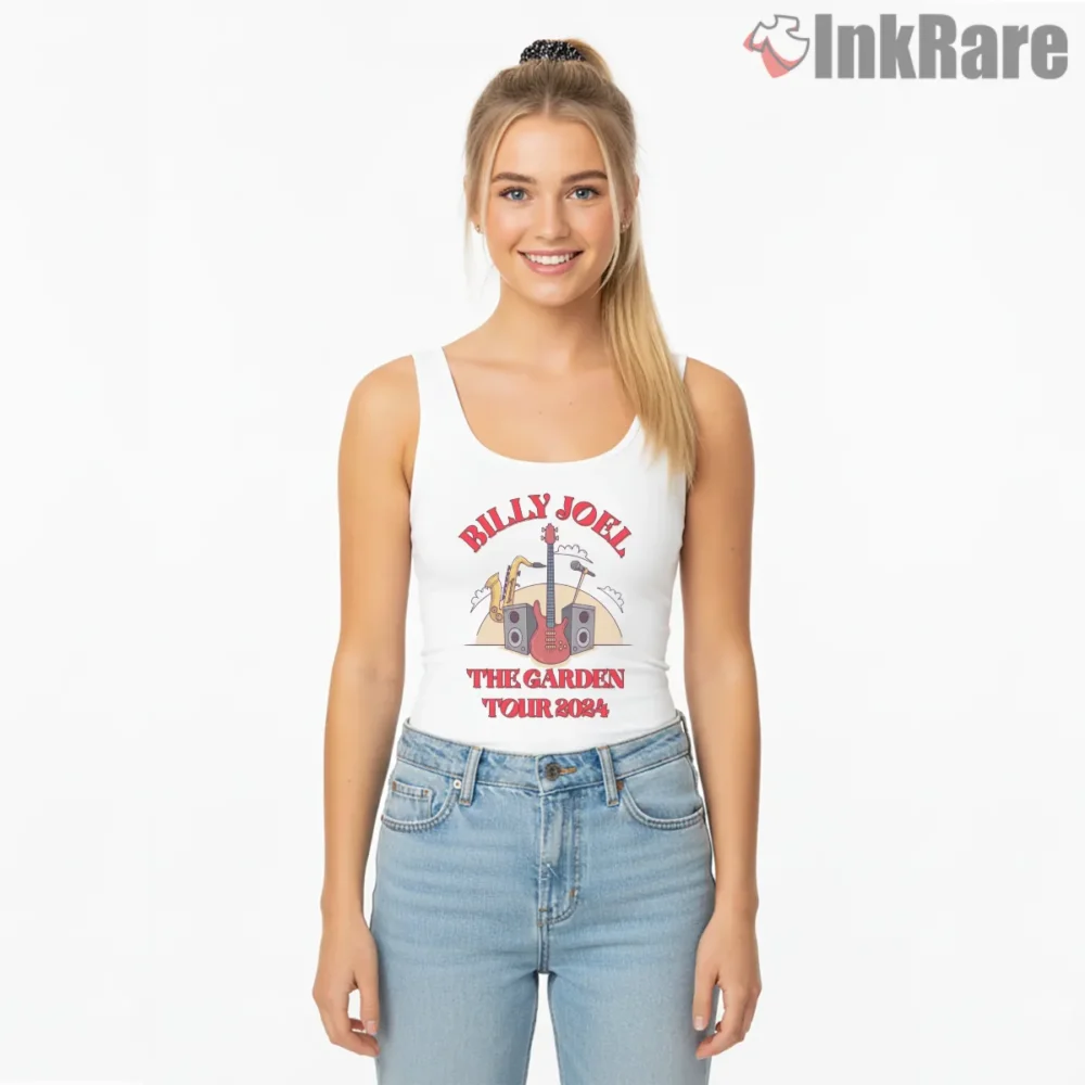 Billy Joel The Garden Tour 2024 Stage Gear Shirt on white tank top for women graphic tee