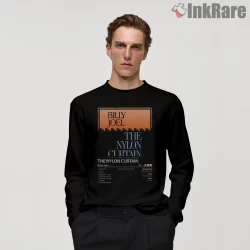 Billy Joel The Nylon Curtain Album Cover Shirt on black long sleeve shirt for men graphic tee