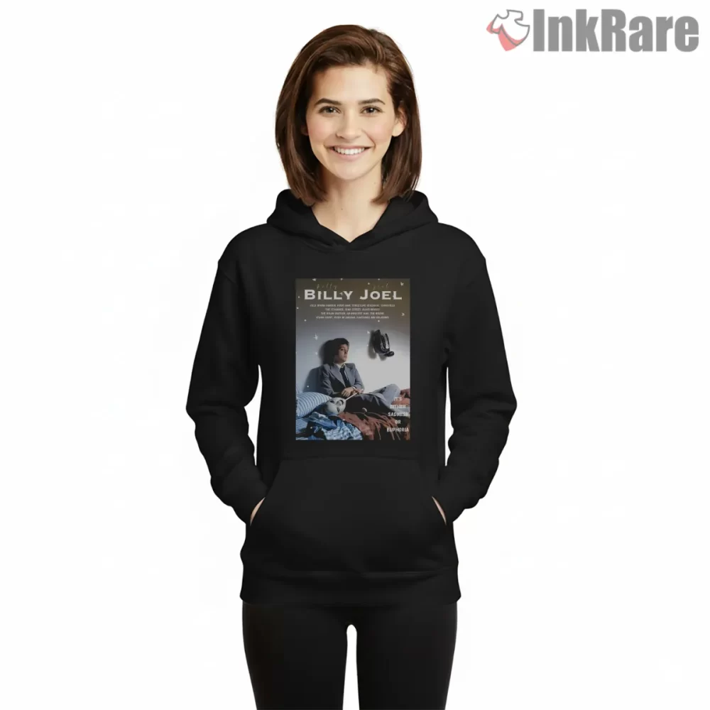 Billy Joel The Stranger Bedroom Album Scene Shirt on black hoodie for women graphic tee
