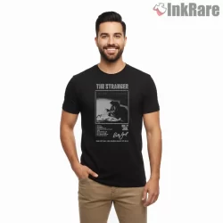 Billy Joel The Stranger Tracklist Album Shirt on black short sleeve shirt for men graphic tee