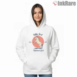 Billy Joel Uptown Girl Horse Badge Shirt on white hoodie for women graphic tee