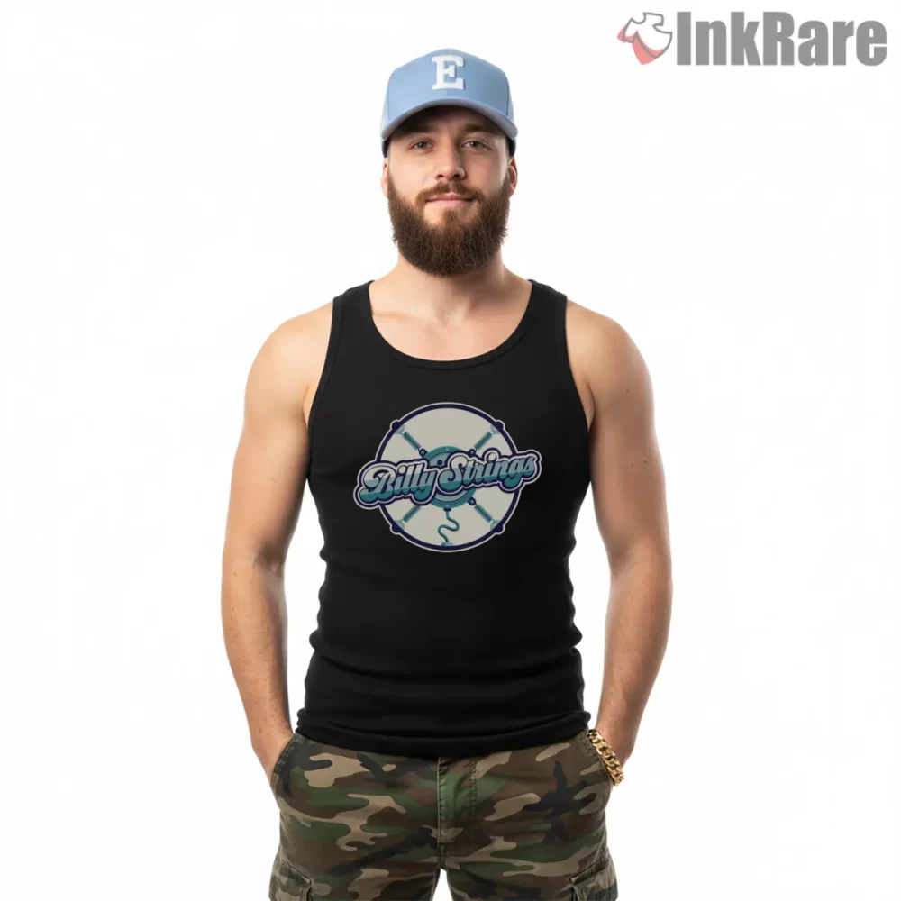 Billy Strings Acoustic Alchemy Transforming Notes Emblem Shirt on black tank top for men graphic tee