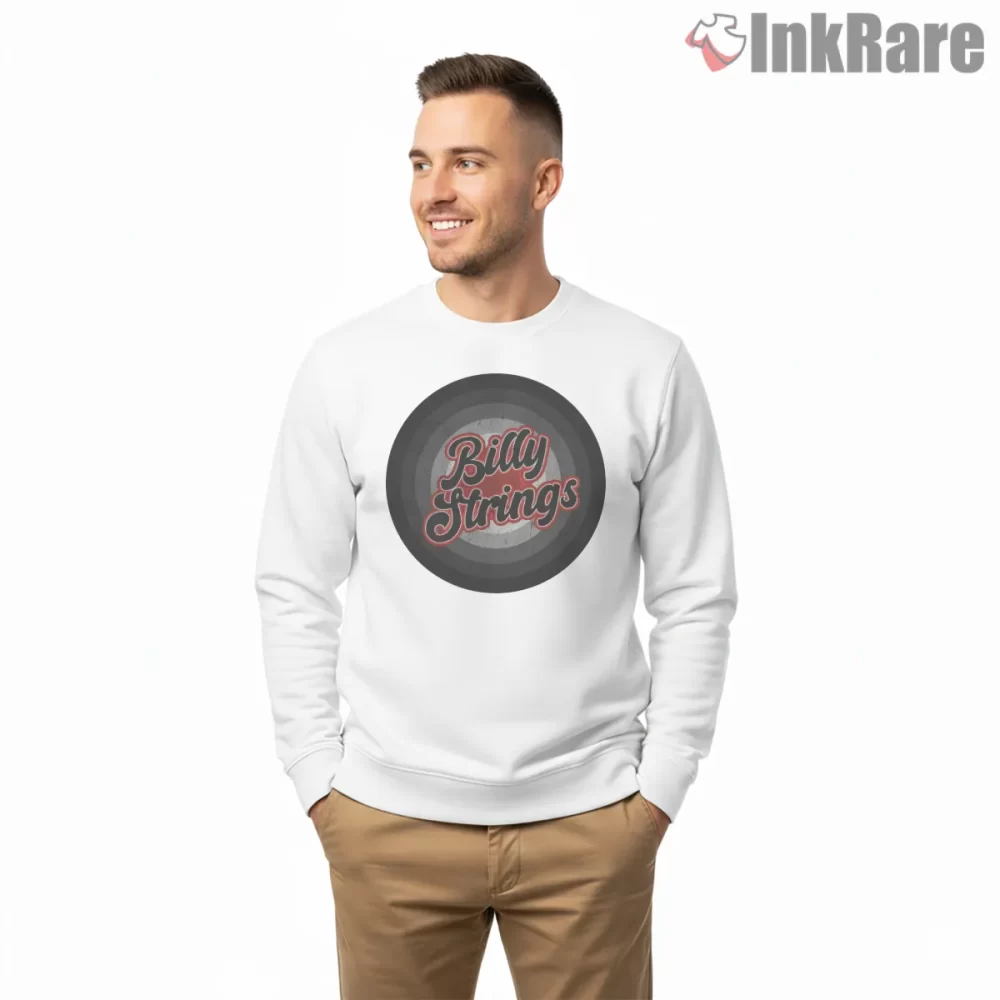 Billy Strings Black Vintage Circle Logo Shirt on graphic shirt for men graphic tee