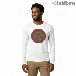 Billy Strings Circle Badge Retro Script Shirt on white long sleeve shirt for men graphic tee