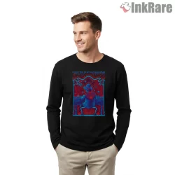 Billy Strings Cosmic Red Blue Groove Shirt on black long sleeve shirt for men graphic tee