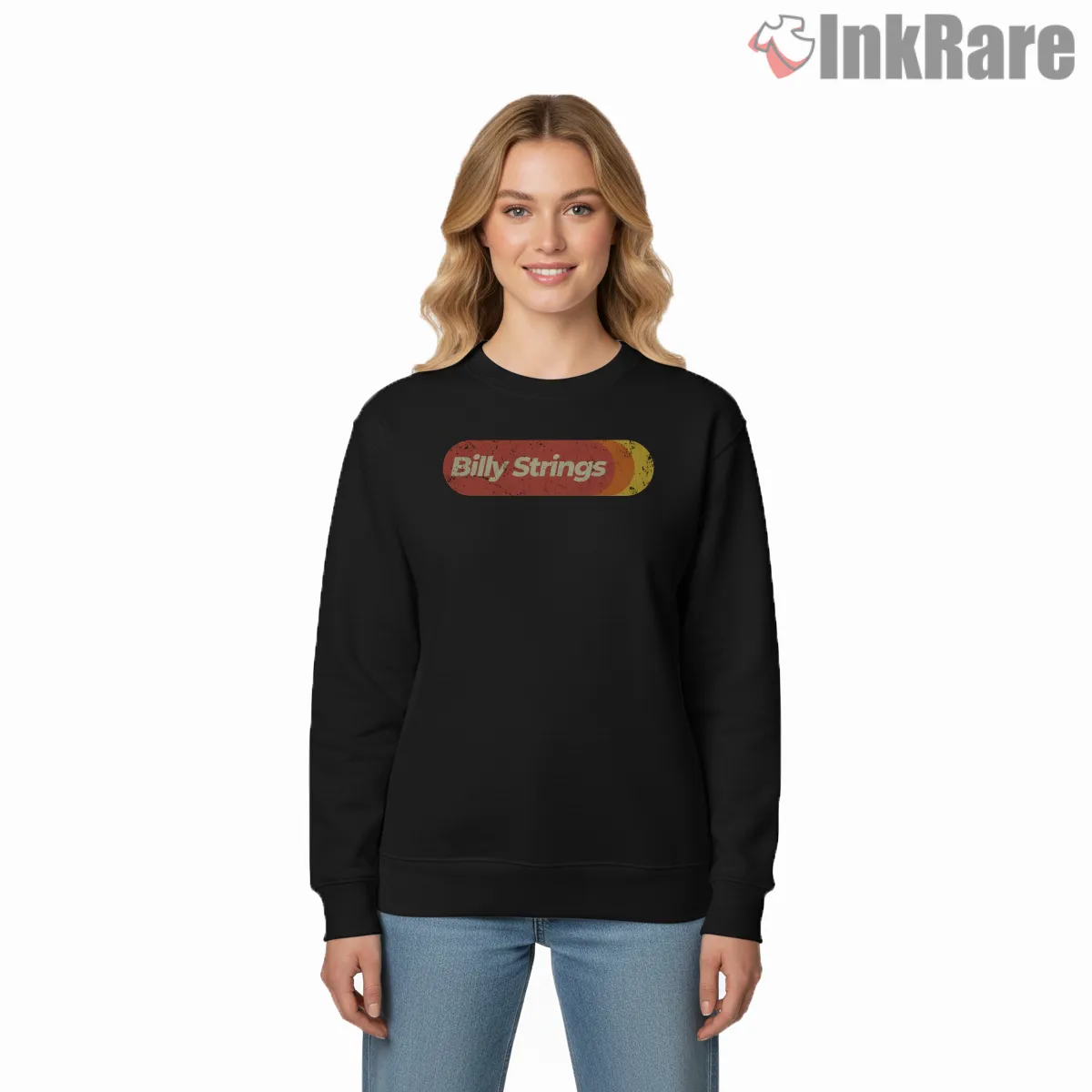 Billy Strings Distressed Rounded Logo Shirt on graphic shirt for women graphic tee