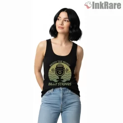 Billy Strings Enjoy The Music Retro Microphone Shirt on black tank top for women graphic tee