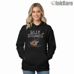 Billy Strings Exploding Electric Guitar Shirt on black hoodie for women graphic tee