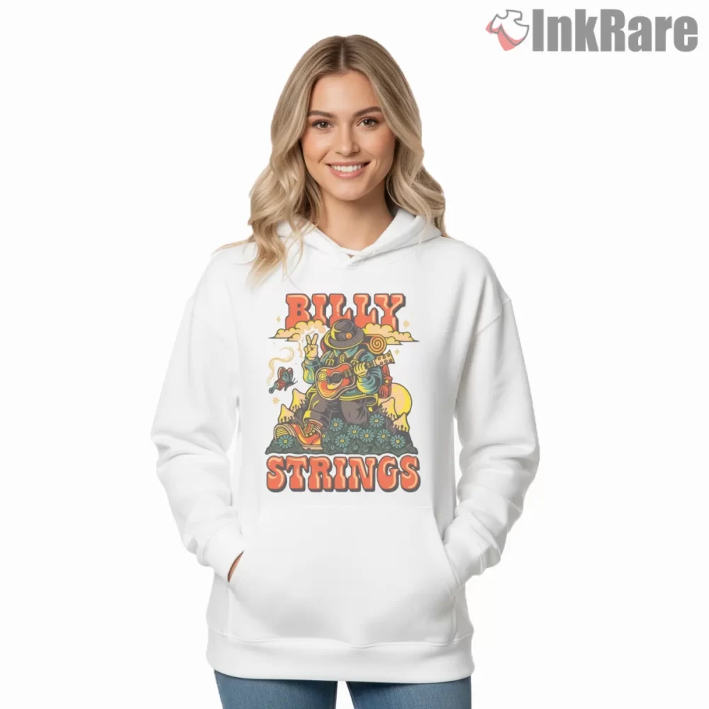 Billy Strings Fall Flower Jam Shirt on white hoodie for women graphic tee