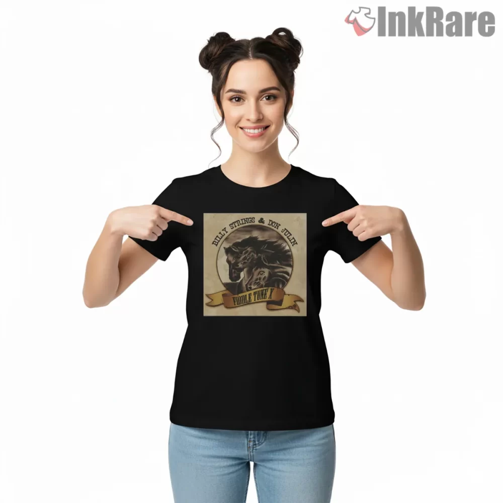 Billy Strings Fiddle Tune X Vintage Poster Shirt on black short sleeve shirt for women graphic tee