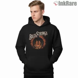 Billy Strings Flaming Guitar Record Halo Shirt on black hoodie for men graphic tee