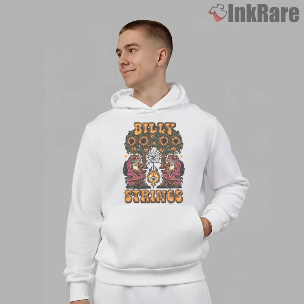Billy Strings Frog And Spider Campfire Magic Shirt on white hoodie for men graphic tee