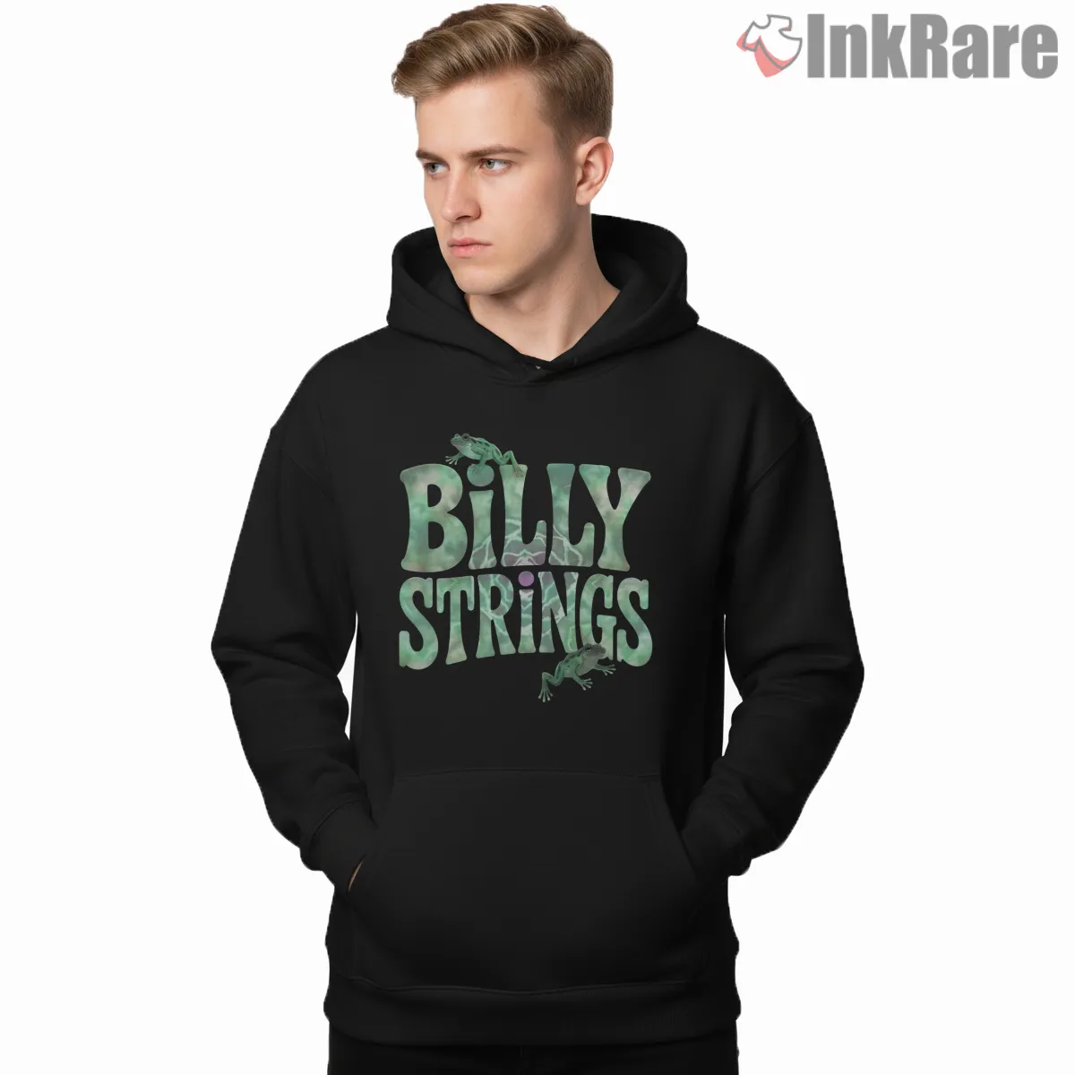 Billy Strings Frog Crawl Typography Shirt on black hoodie for men graphic tee